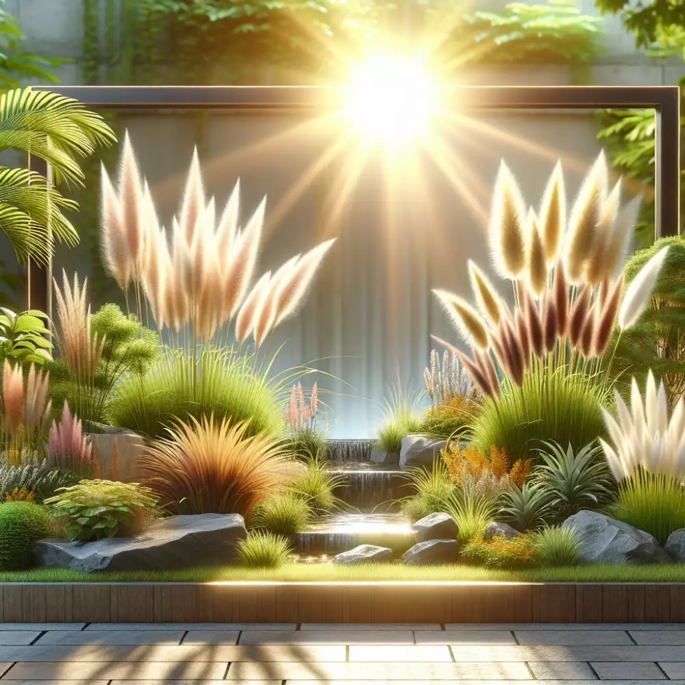 okrasné trávy na slunce